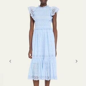 Sea New York Sky Veronique Embroidery Flutter Sleeve Dress